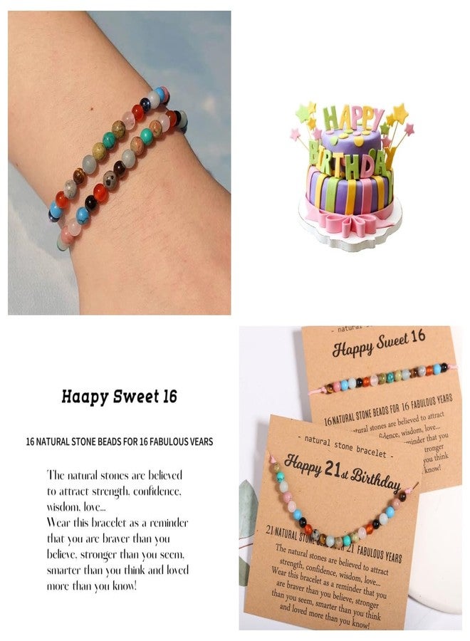 Korotho Sweet 16 Gifts for Her, 16 Year Old Women Birthday Bracelet Happy Turning 16th Milestone Birthday Gift Best Sweet 16 Gifts Natural Crystal Beads Bracelet for Daughter Friend Niece - Image 5